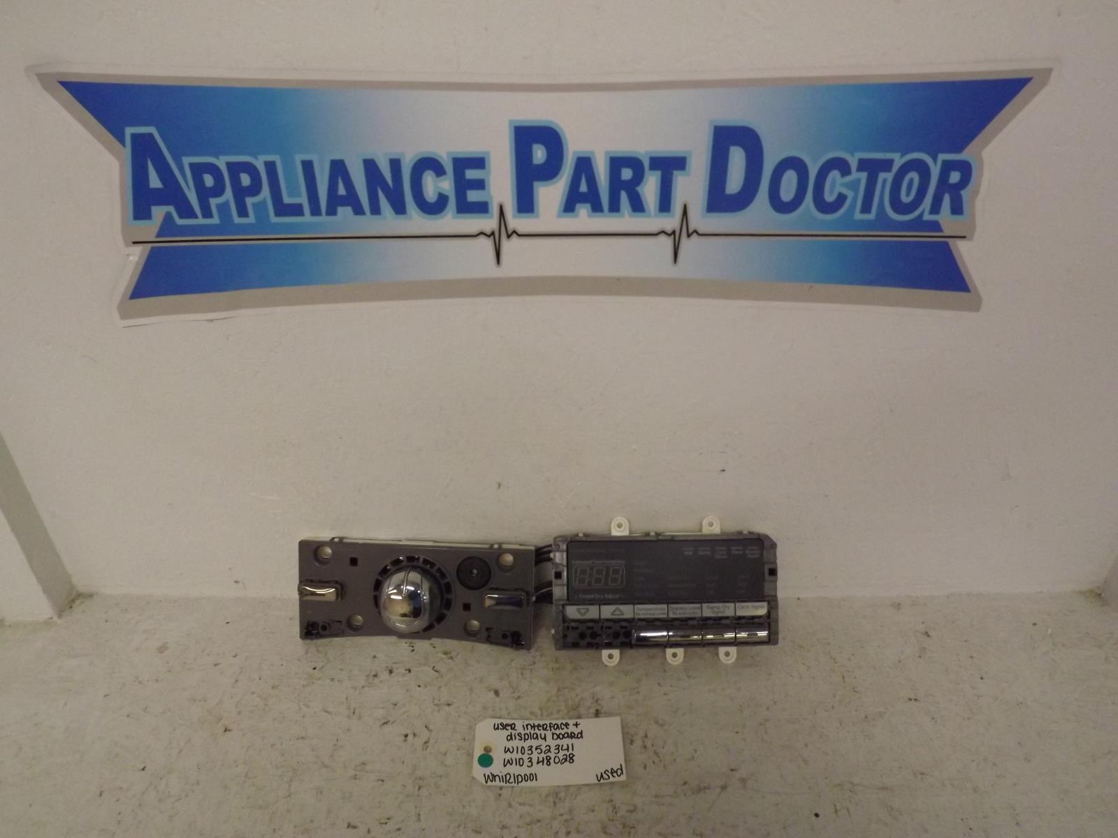 Whirlpool Dryer W10352341 W10348028 User Interface & Display Board Used Whirlpool Dryer W10352341 W10348028 User Interface & Display Board Used